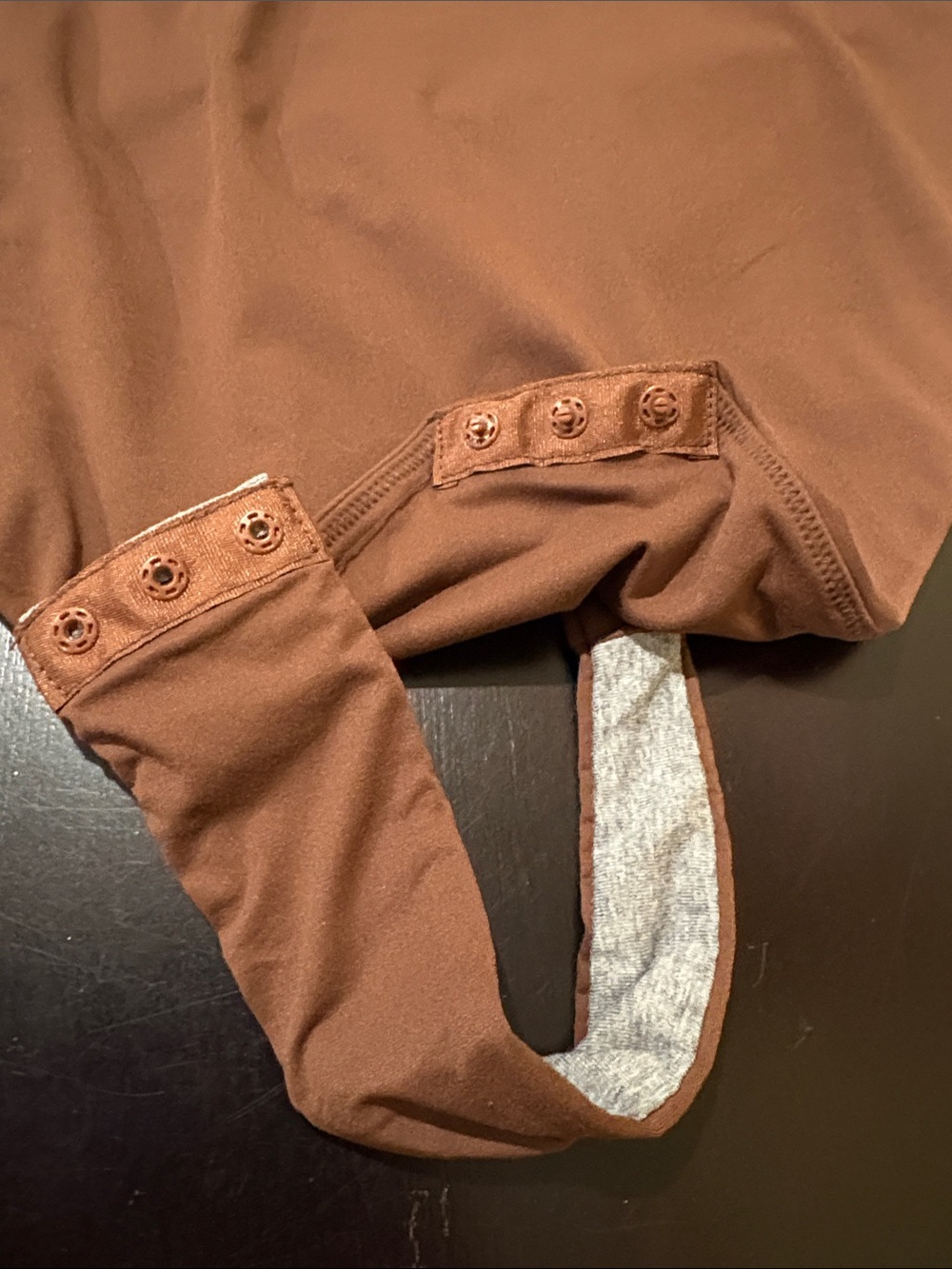 Popilush Scoop Neck Long Sleeve Bodysuit Tummy Control Thong Body Suit Brown 3X - Picture 10 of 12
